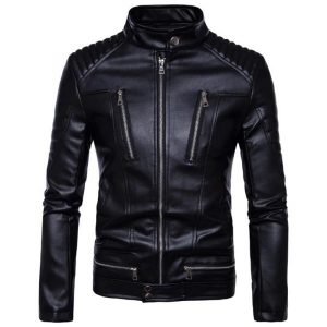 Mens_Padded_Slim_Fit_Biker_Leather_Jacket