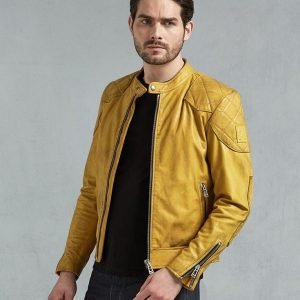 Mens_Yellow_Café_Racer_Leather_Jacket